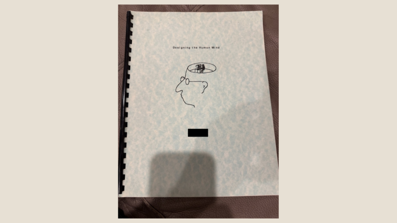 Original title page of Designing the Human Mind, Robin Martherus’s 1990 BYU–Hawaii undergraduate paper; student ID masked.